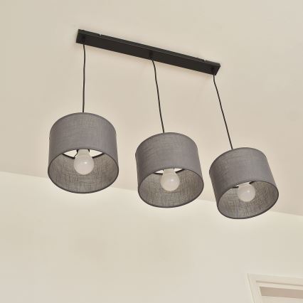 ALBA hanglamp met kabel 3xE27/15W/230V grijs