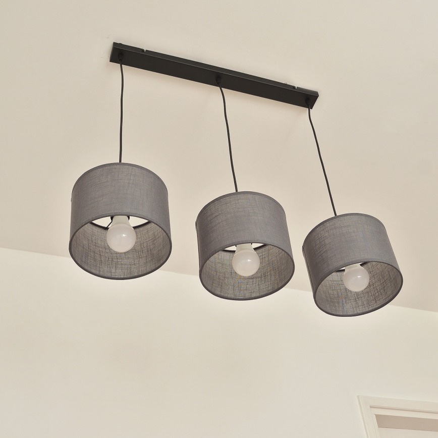 ALBA hanglamp met kabel 3xE27/15W/230V grijs