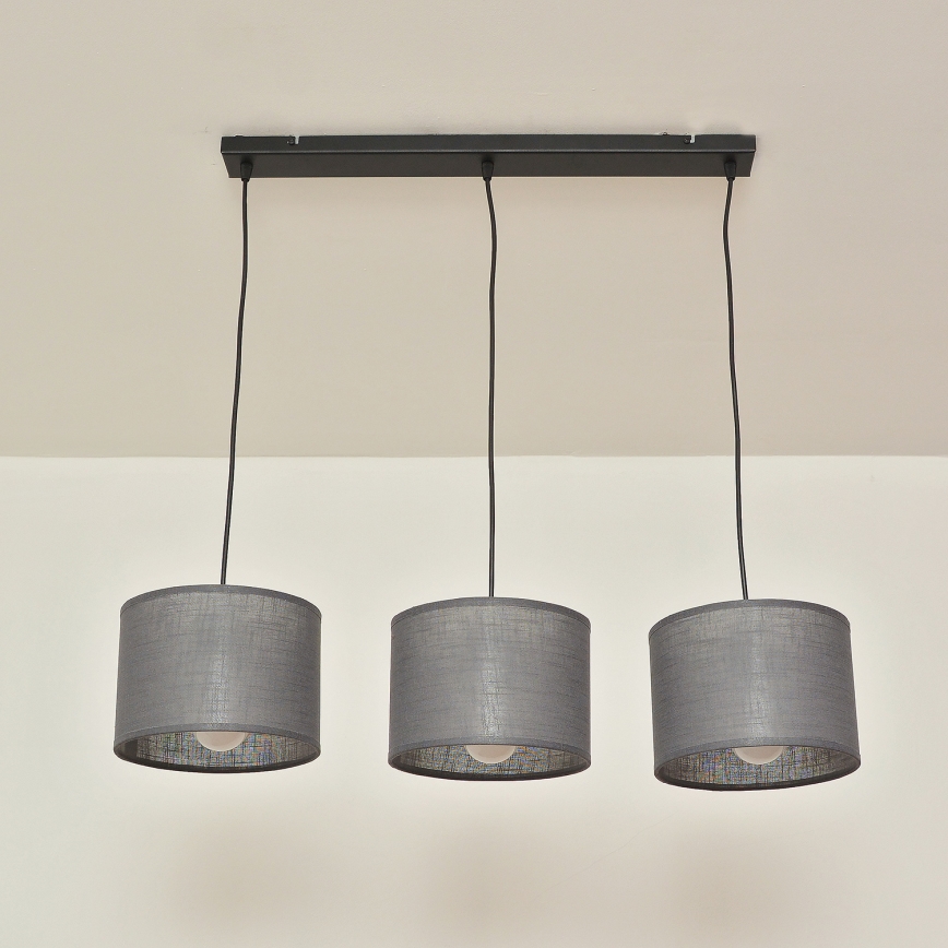 ALBA hanglamp met kabel 3xE27/15W/230V grijs