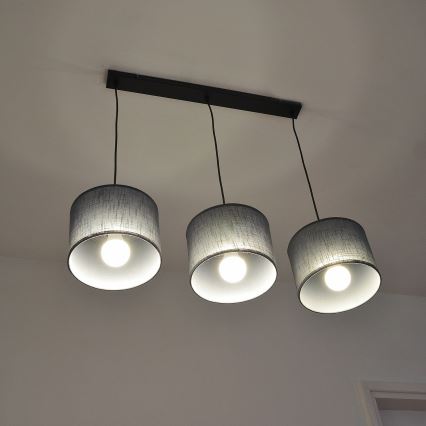 ALBA hanglamp met kabel 3xE27/15W/230V grijs