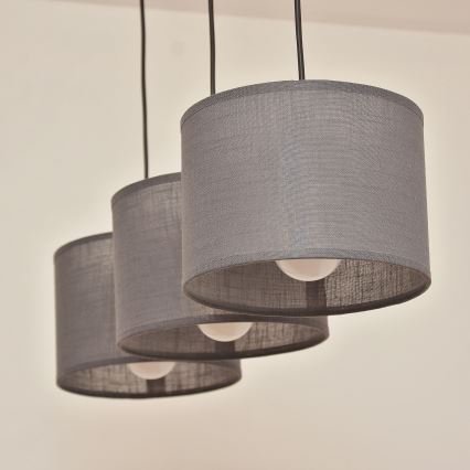 ALBA hanglamp met kabel 3xE27/15W/230V grijs