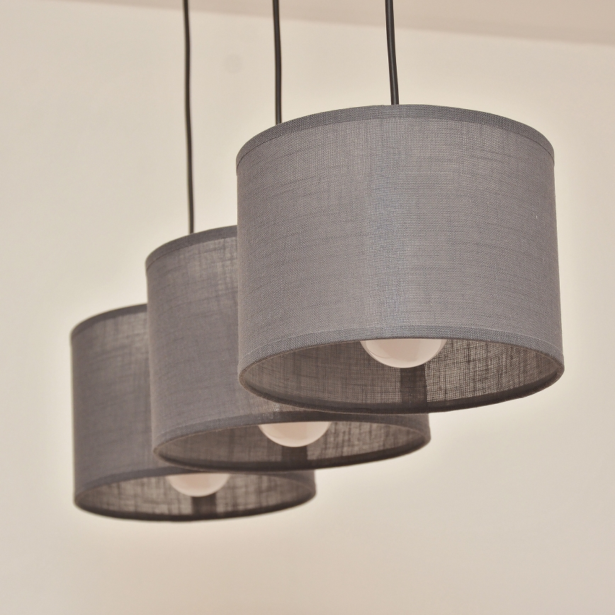 ALBA hanglamp met kabel 3xE27/15W/230V grijs