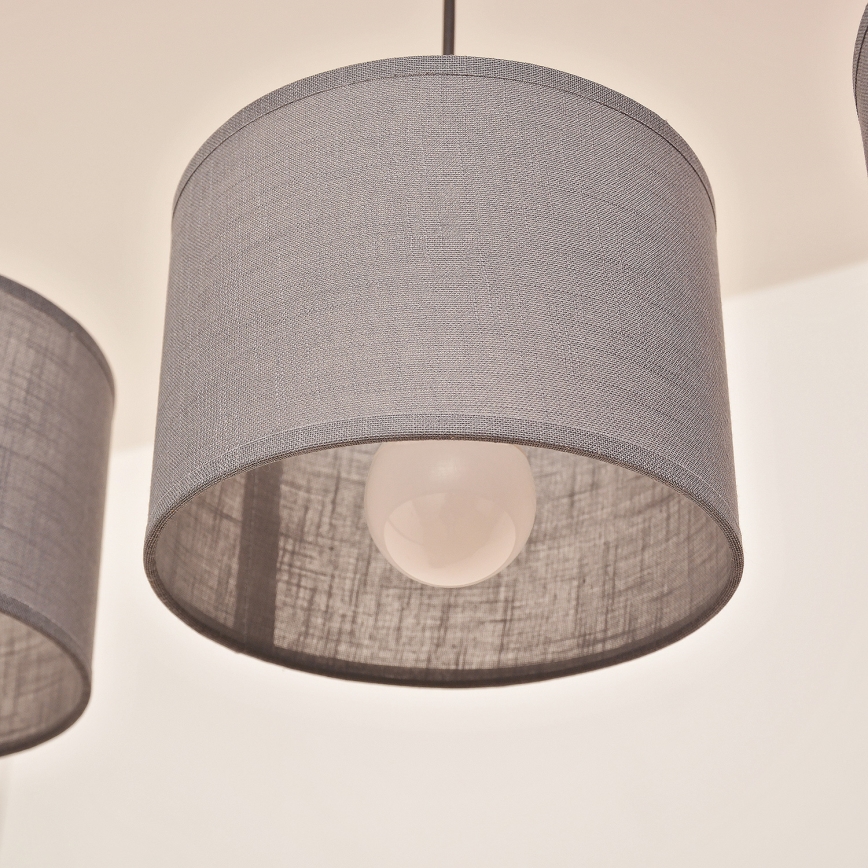 ALBA hanglamp met kabel 3xE27/15W/230V grijs