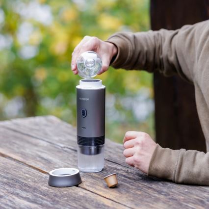 Aligator ACM002 - Draagbare oplaadbare PortaCaffé 3-in-1 koffiemachine 72W/7500 mAh grijs