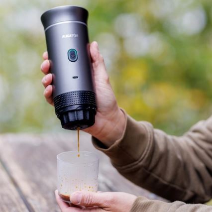 Aligator ACM002 - Draagbare oplaadbare PortaCaffé 3-in-1 koffiemachine 72W/7500 mAh grijs