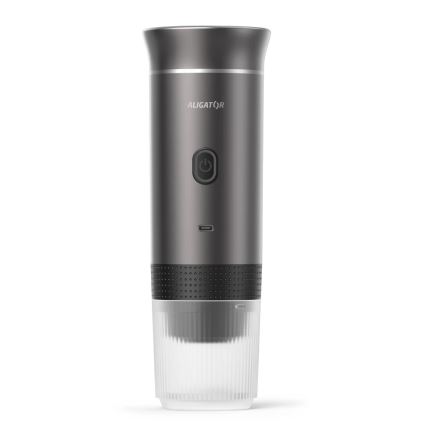 Aligator ACM002 - Draagbare oplaadbare PortaCaffé 3-in-1 koffiemachine 72W/7500 mAh grijs