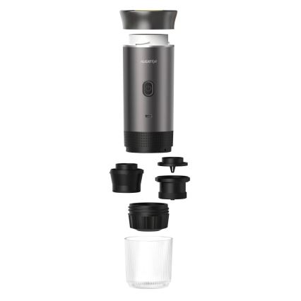 Aligator ACM002 - Draagbare oplaadbare PortaCaffé 3-in-1 koffiemachine 72W/7500 mAh grijs