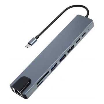 Aligator AHUB001 - USB-C-hub 8-in-1
