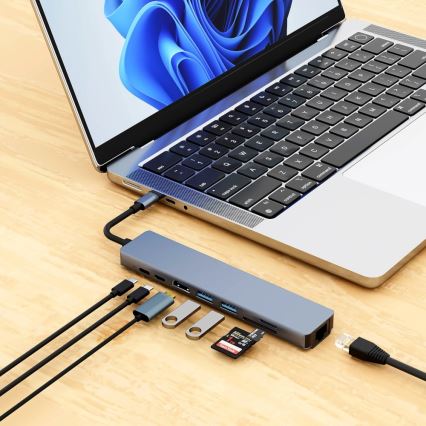 Aligator AHUB001 - USB-C-hub 8-in-1