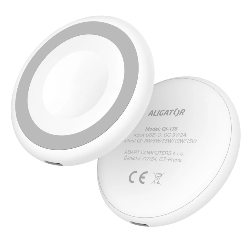 Aligator AMS08WT - Draadloze MagSafe 3-in-1 oplader 15W wit