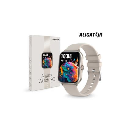 Aligator AW10SR - Smartwatch Watch GO 220 mAh IP67 crème