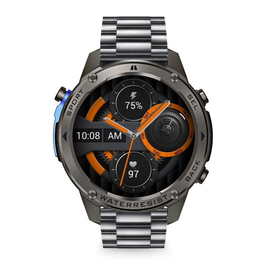 Aligator AW12BK - Smartwatch met GPS, 500 mAh batterij, IP69K, zwart