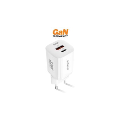 Aligator CHPD0020 - GaN snellaadadapter Power Delivery 33W USB-A + USB-C wit