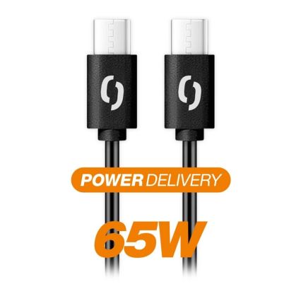 Aligator DATKP58 - USB-kabel USB-C naar USB-C, 65 W Power Delivery, 2,5 m, zwart