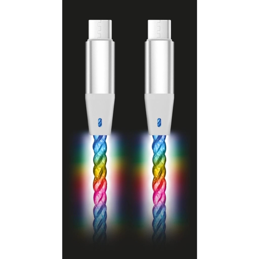 Aligator DATKP64 - USB kabel USB-C / USB-C met LED verlichting 65W Power Delivery 0,5m