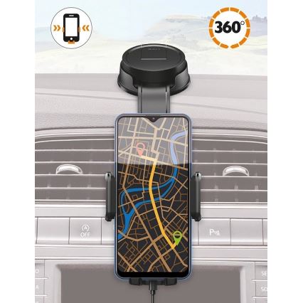 Aligator HA25 - Telefoonhouder voor in de auto met flexibele arm, zwart