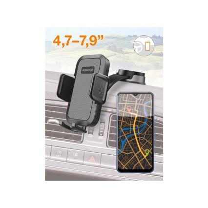 Aligator HA25 - Telefoonhouder voor in de auto met flexibele arm, zwart