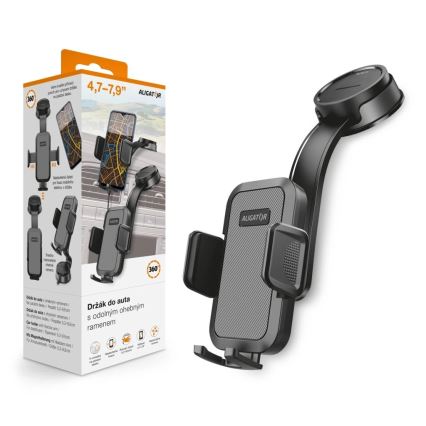 Aligator HA25 - Telefoonhouder voor in de auto met flexibele arm, zwart