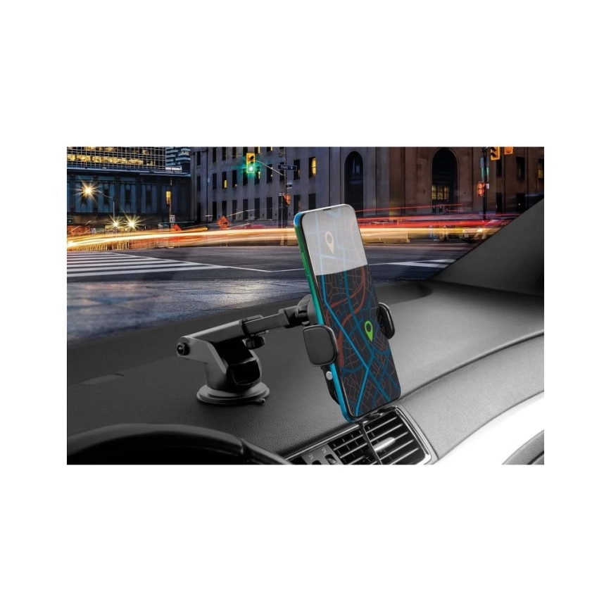 Aligator HAK2 - Self-closing auto phone mount met 15W Qi draadloze charging, zwart