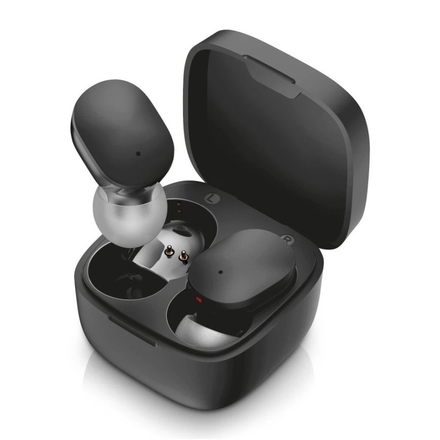 Aligator TWS05 - Draadloze oordopjes Pods LITE 200 mAh + 2x 30 mAh IP30 zwart