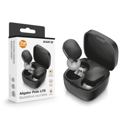 Aligator TWS05 - Pods LITE Draadloos Earbuds, 200 mAh + 2x 30 mAh, IP30, Black