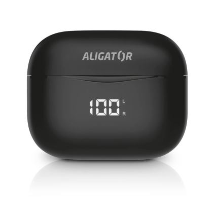 Aligator TWS06 - Draadloze oordopjes Pods PRO 3 200 mAh + 2x 30 mAh IP30 zwart