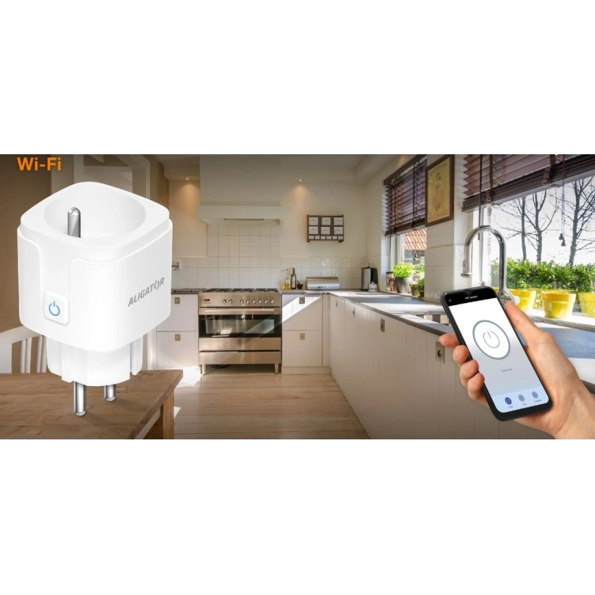 Aligator WAL001 - Slimme stekker 3680W/230V/Type E/16A Wi-Fi Tuya
