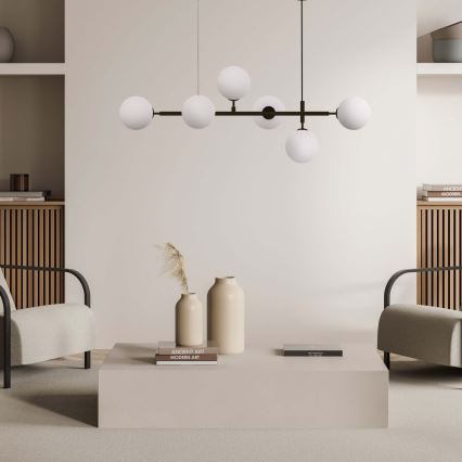 ALISA hanglamp aan kabel, 6xE14/40W/230V, zwart