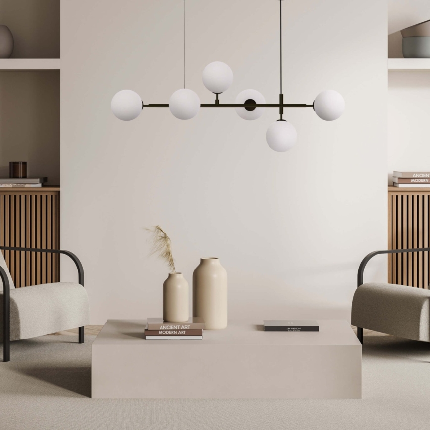 ALISA hanglamp aan kabel, 6xE14/40W/230V, zwart