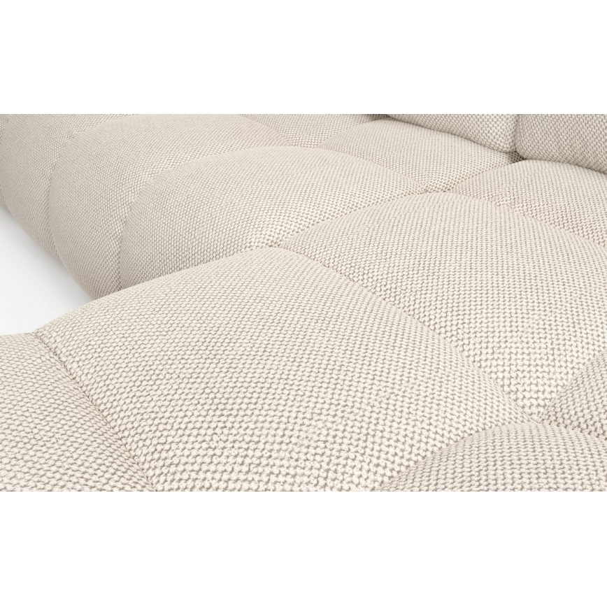 ALMADA L-shaped rechts-hand upholstered hoek sofa bed met storage, licht beige