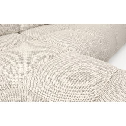 ALMADA L-shaped upholstered hoek sofa bed met storage, links-hand, licht beige