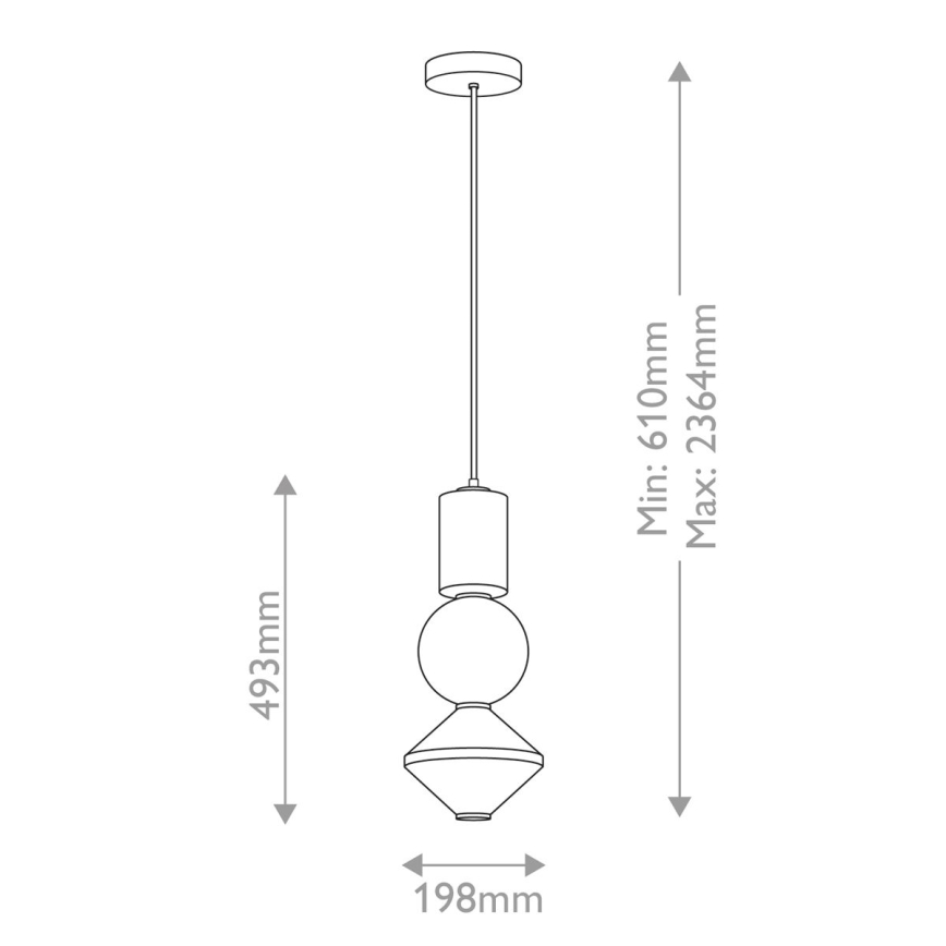 Alora Mood - BIJOU LED Hanger Lamp on Cable 20W/230V 3000K Black
