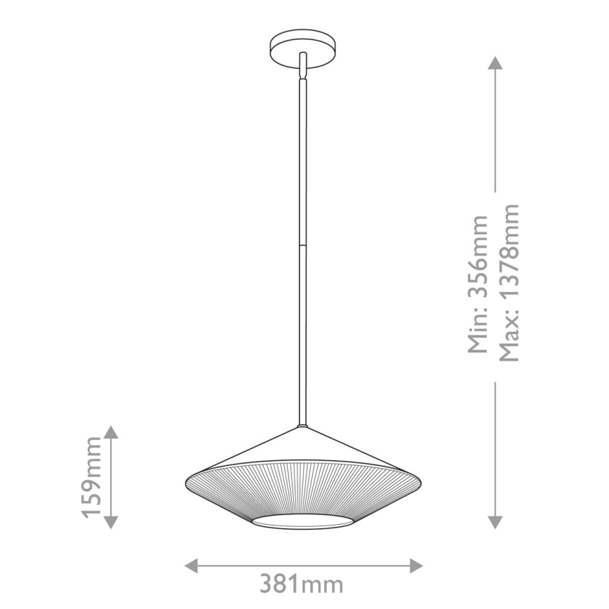 Alora Mood - Hanglamp met vaste pendel DAPHNE 1xE27/60W/230V diameter 38,1 cm zwart