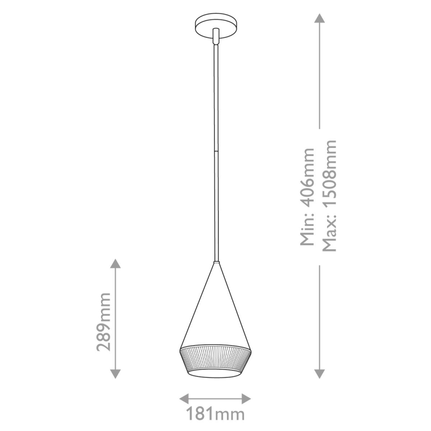Alora Mood - DAPHNE hanglamp met staaf 1xE27/60W/230V Ø 18,1 cm zwart/bruin