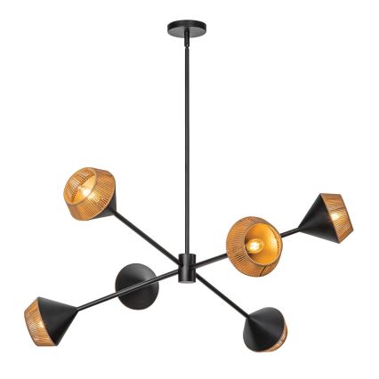 Alora Mood - DAPHNE Rod-Mounted Hanglamp 6xE14/40W/230V Black/Brown