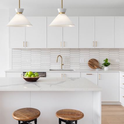 Alora Mood - Hanglamp met stang HALSTON 1xE27/60W/230V goudkleurig