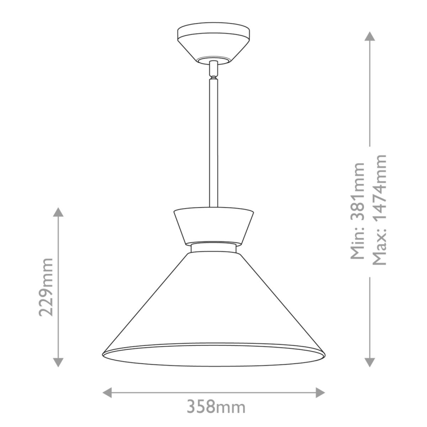 Alora Mood - Hanglamp met stang HALSTON 1xE27/60W/230V goudkleurig