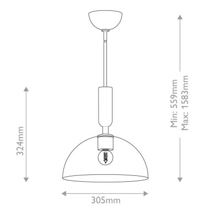 Alora Mood - Hanglamp met vaste pendel JUDE 1xE27/60W/230V diameter 30,5 cm messing