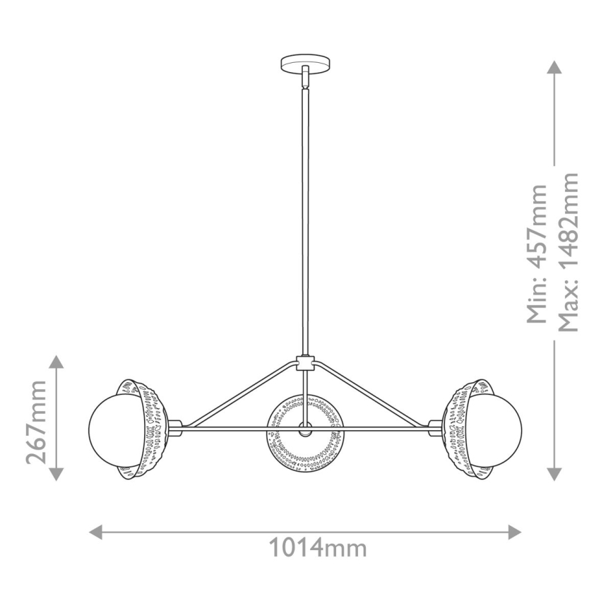 Alora Mood - Rod-mounted Hanglamp PERTH 3xE14/40W/230V goud