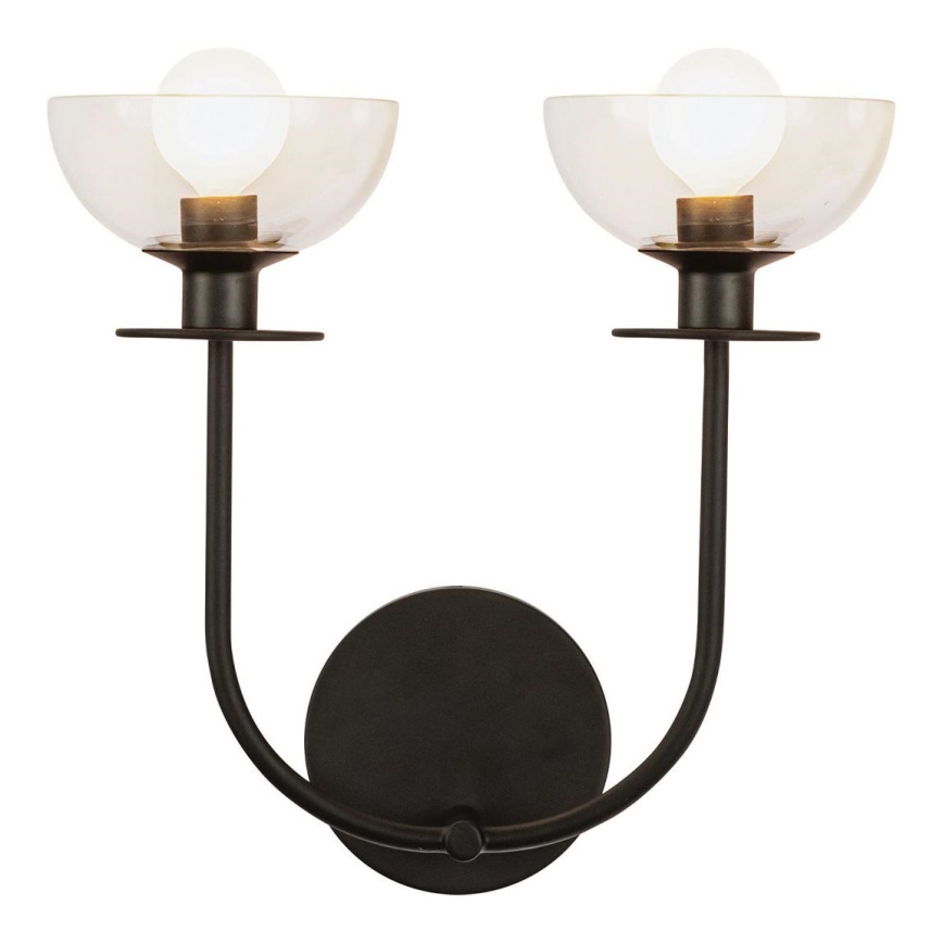 Alora Mood ALM-SYLVIA-2WB-BK-CL - Wandlamp SYLVIA 2xE14/40W/230V zwart