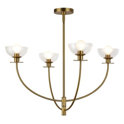 Alora Mood - Hanglamp met stang SYLVIA 4xE14/40W/230V goudkleurig