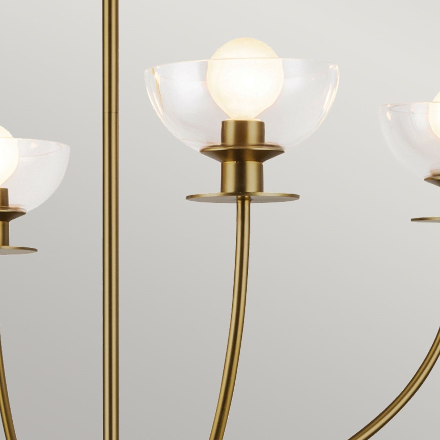 Alora Mood - Hanglamp met stang SYLVIA 4xE14/40W/230V goudkleurig