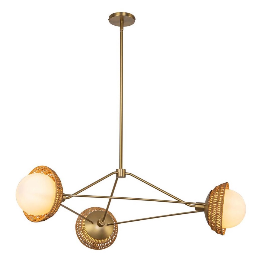 Alora Mood - Hanglamp met stang PERTH 3xE14/40W/230V goudkleurig