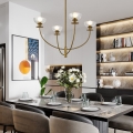 Alora Mood - Hanglamp met stang SYLVIA 4xE14/40W/230V goudkleurig