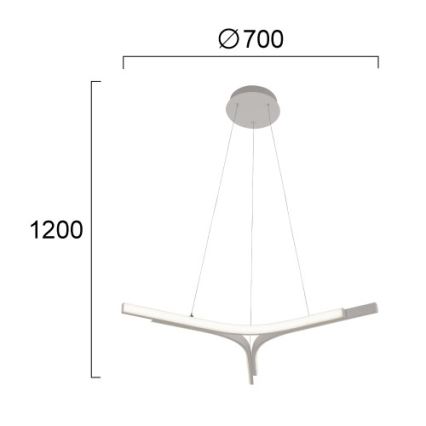 ALTA LED-hanglamp met snoer, 30W/230V, zilverkleurig