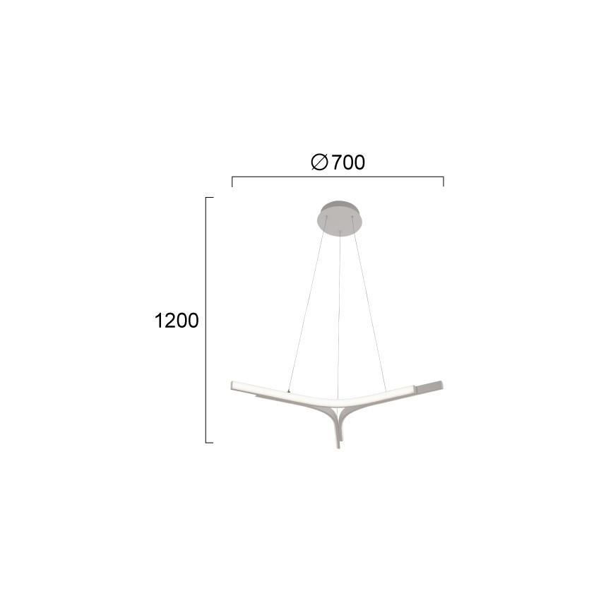 ALTA LED-hanglamp met snoer, 30W/230V, zilverkleurig