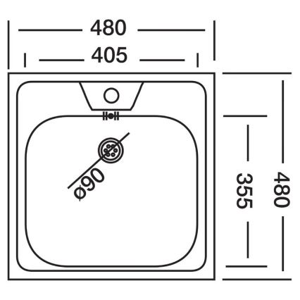 ALVEUS 1074634 - Keukenspoelbak ALLUX 48x48 cm RVS/satijn