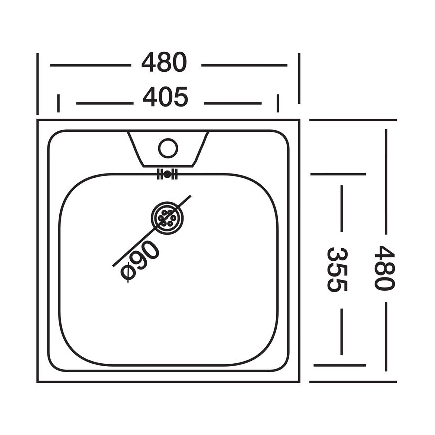 ALVEUS 1074634 - Keukenspoelbak ALLUX 48x48 cm RVS/satijn