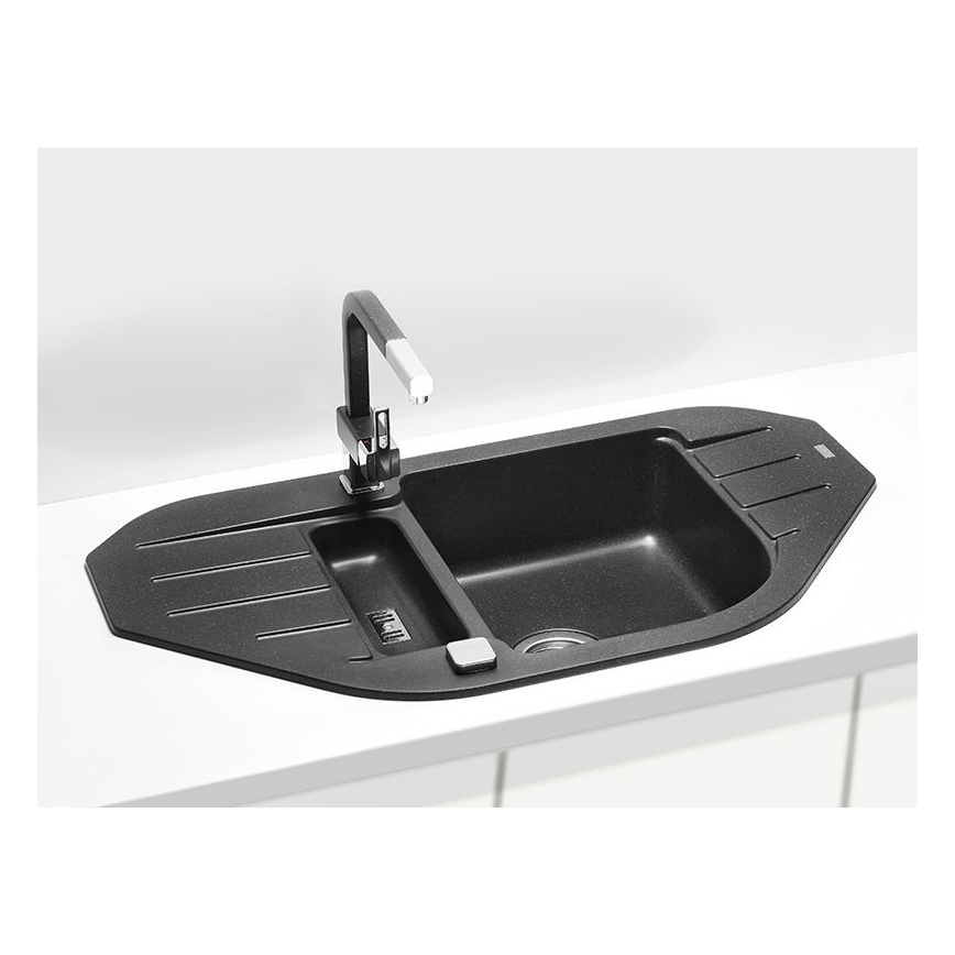 ALVEUS 1090940 - Gootsteen NIAGARA 90x50 cm graniet/zwart