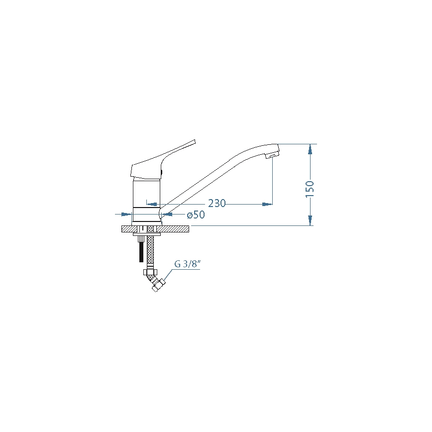 ALVEUS 1091137 - Kraan voor gootsteen RIVIERA 14,8 cm roestvrij
